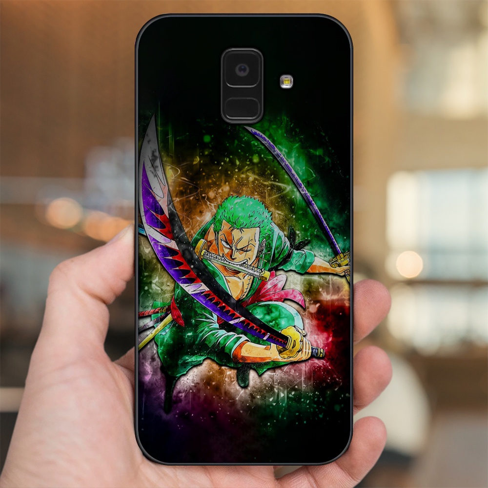 Ốp lưng Samsung A5 2018, A6 2018, A8 2018, J6 2018, A8 Plus viền đen in hình Zoro One Piece
