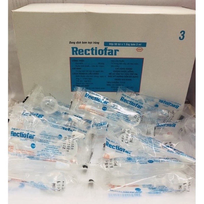 Bơm trực tràng, bơm đi cầu Rectiofar 3ml cho bé