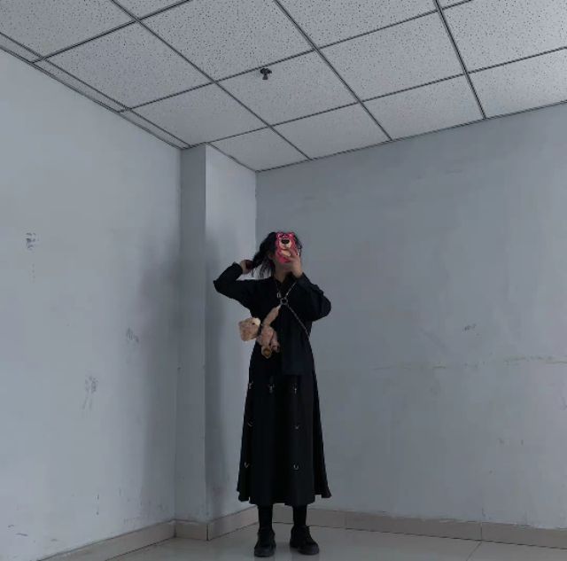 Chân váy đen phối khóa dây freesize (Ms C8) | BigBuy360 - bigbuy360.vn