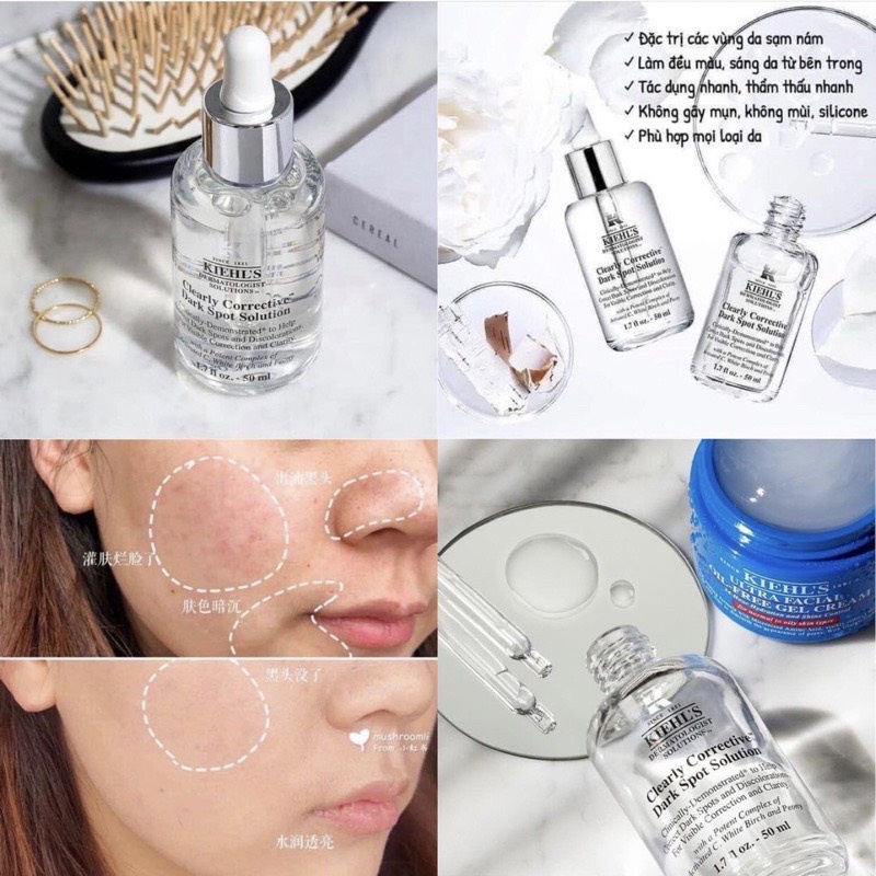 Kiehls dark spot Tinh chất Serum thâm nám sáng da, cấp ẩm cho da giúp da sáng mịn