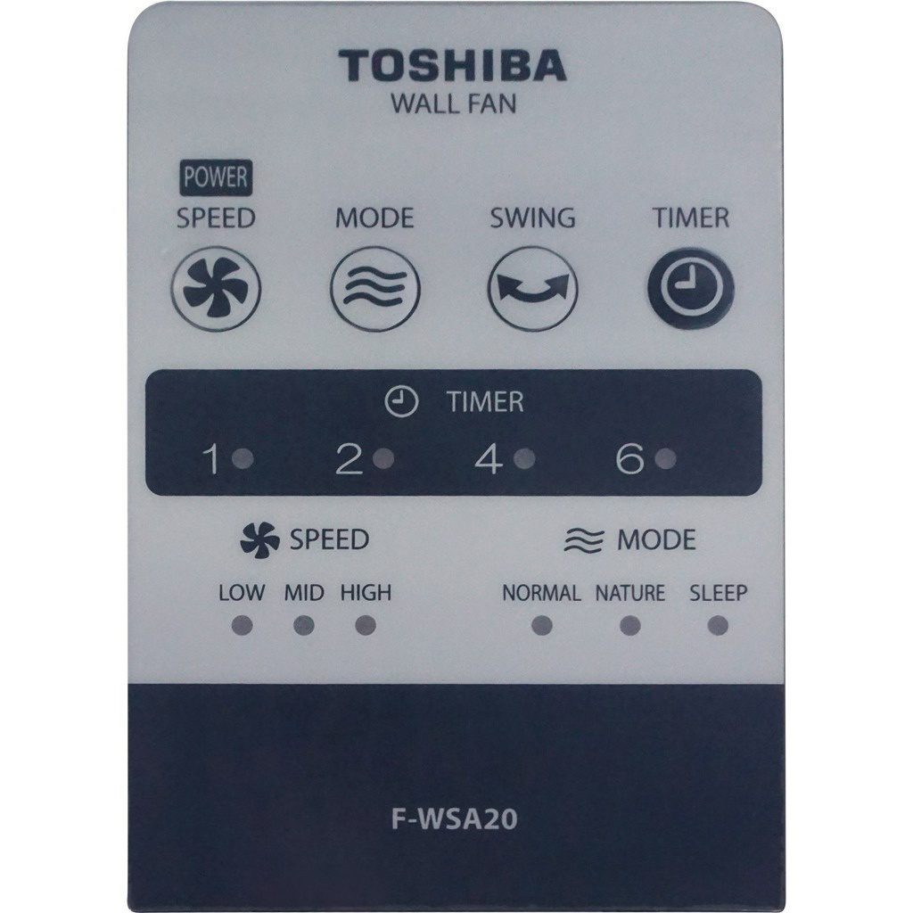 Quạt treo tường Toshiba F-WSA20VN 3 cánh có remote hẹn giờ tắt màu xám - Bảo hành hãng 12 tháng
