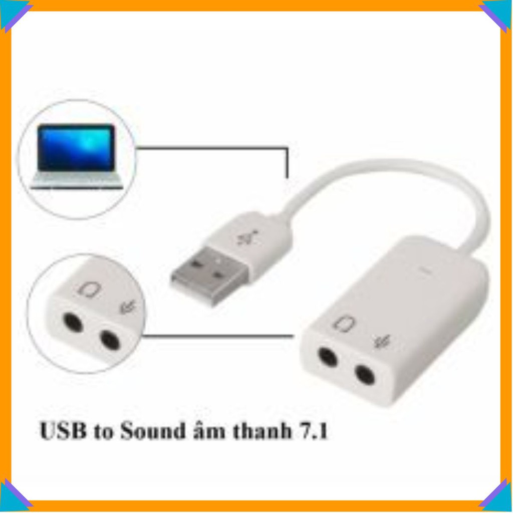 Cáp USB âm thanh 3D USB 7.1 (Trắng) [Rẻ nhất]