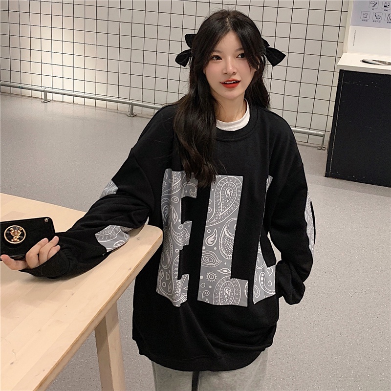 Áo thun tay dài cổ tròn dáng rộng thời trang Hàn Quốc 3 màu lựa chọn | BigBuy360 - bigbuy360.vn