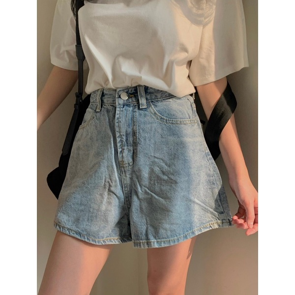 Quần short jeans cơ bản cạp cao QB252 LOLLIE STUDIO | BigBuy360 - bigbuy360.vn