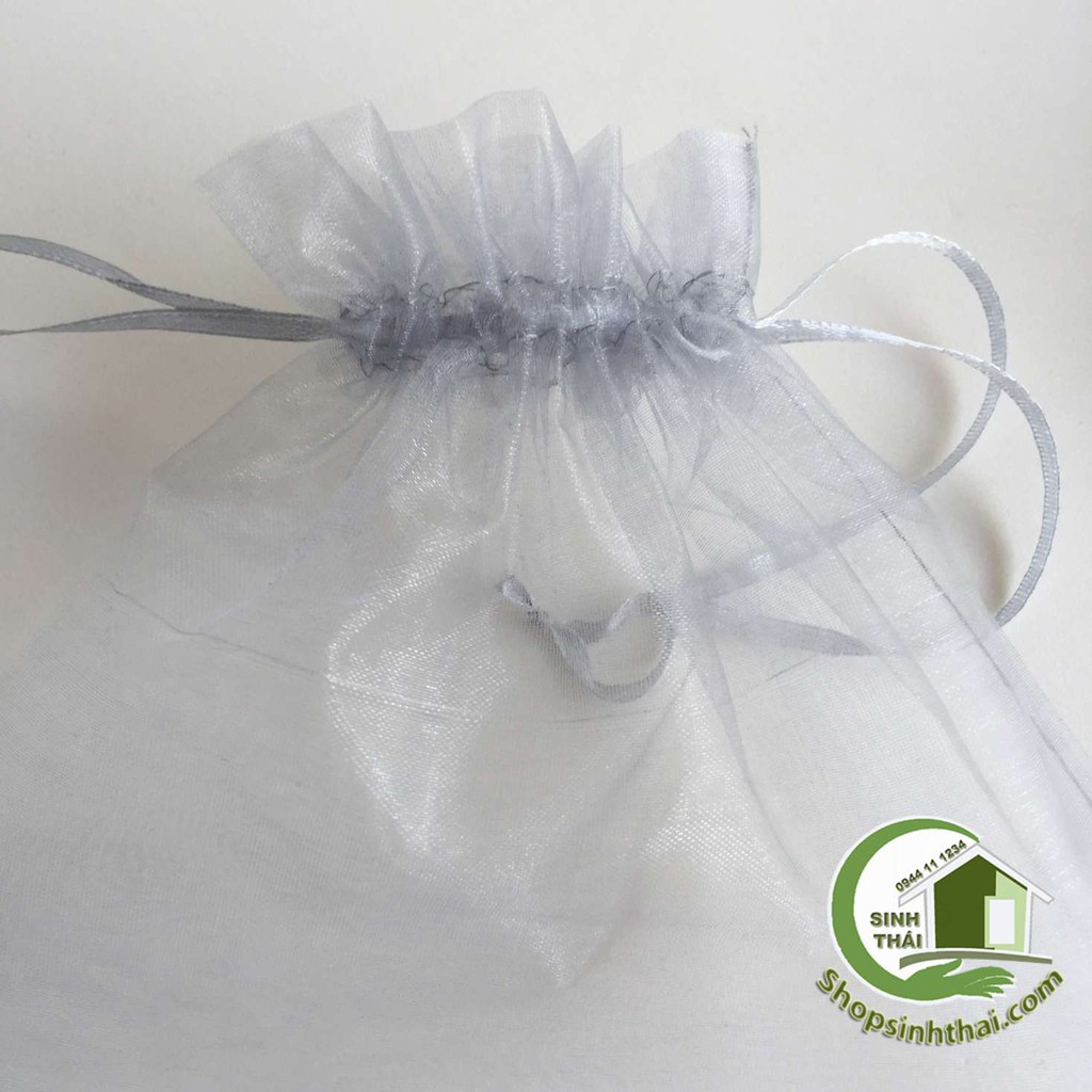 Túi vải voan dây rút màu xám - túi lớn 20x30cm - túi đựng mỹ phẩm, đựng bánh kẹo, quà tặng, hoa khô thơm