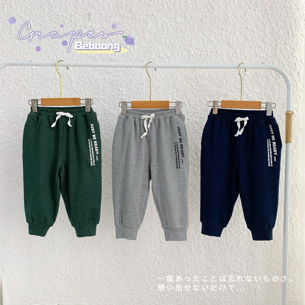 Quần bé trai Jogger Just Ready siêu chất, chất nỉ da cá mềm đẹp thoải mái vận động -PITUPI-BEBOONG