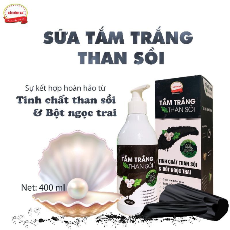 Sữa tắm than sồi Cầu Bình An 400ml. Giúp dưỡng da toàn thân, sáng hồng, tẩy tế bào chết, tươi sáng