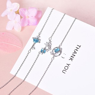 Lắc tay nữ Bạc 925  (L630126) Lắc Nữ quả cầu nhỏ chìa khóa xanh dễ thương TREND 2019 - Lâm Sao