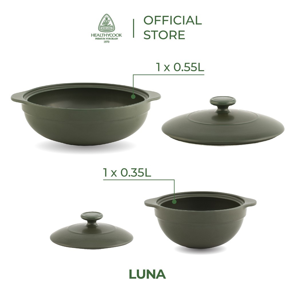 Bộ 4 nồi sứ dưỡng sinh Minh Long