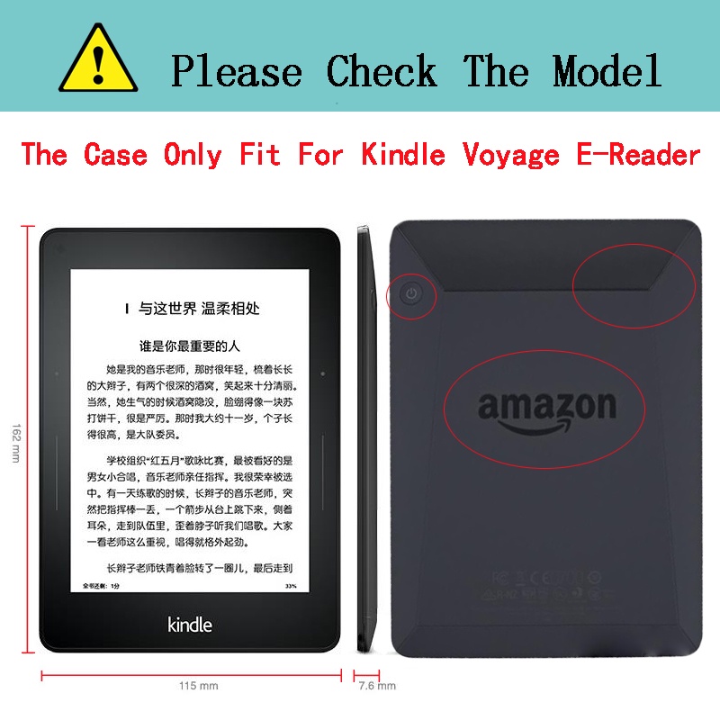Ốp Lưng Da PU Cho Kindle Voyage 2014 Kindle Voyage NM460GZ