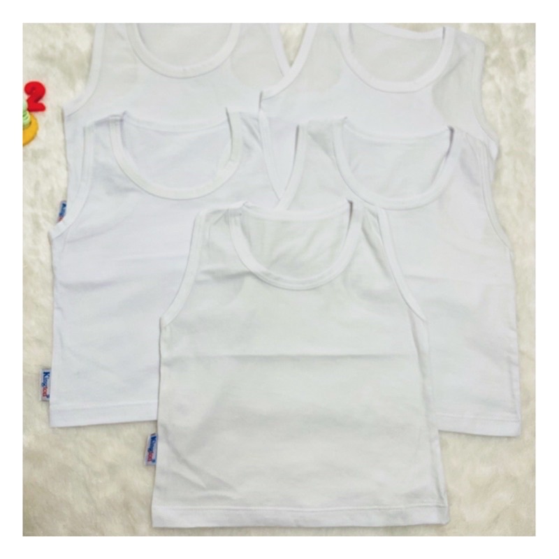 Áo thun ba lỗ cho bé từ 3- 35kg, áo sát nách cổ tròn màu trắng chất cotton mềm mát cho bé mặc ở nhà