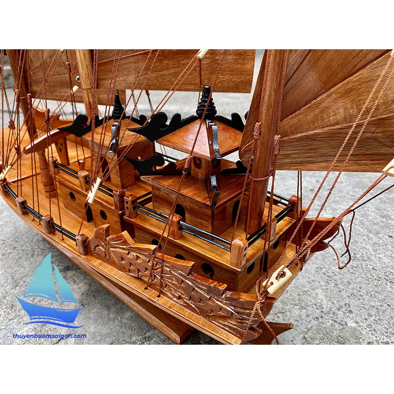 Thuyền buồm phong thủy Rồng Hạ Long 60cm, mô hình thuyền gỗ trang trí, quà tặng khai trương tân gia