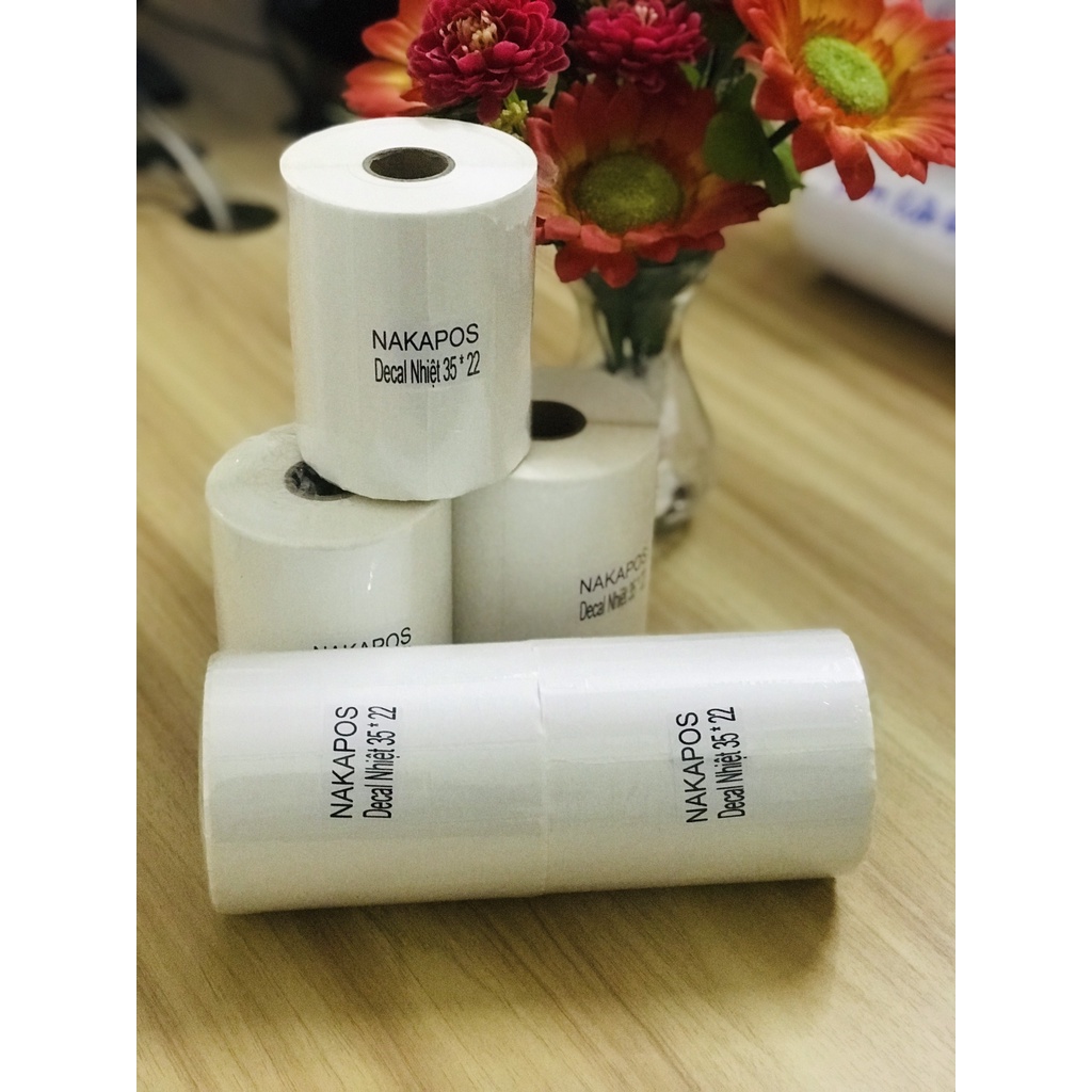 Decal in tem mã vạch nhiệt 35x22 giấy in mã vạch 2 Tem/hàng giấy in nhiệt Decal nhiệt