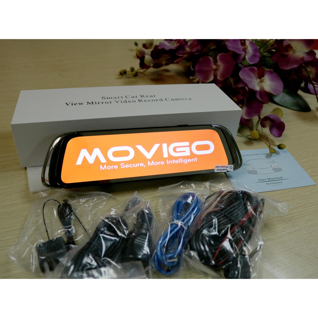 Camera hành trình MOVIGO MV410L (Tặng thẻ nhớ 32G) - 4G dạng gương, Cảnh báo tốc độ bằng giọng nói tiếng Việt {HOT}