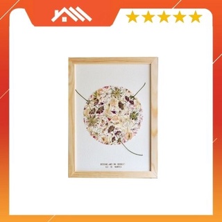 Tranh treo tường Khung gỗ phong cách hiện đại, tranh lá cây trang trí phòng khách, phòng ngủ, phòng ăn A3, A4, A5