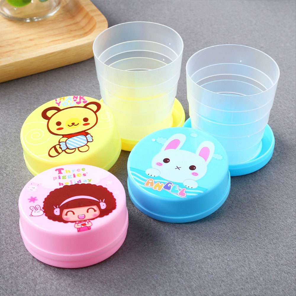 Bán Sỉ Cốc Uống Nước Nhựa Xếp Gấp Gọn Có Nắp Đậy Hoạt Hình Acn1276