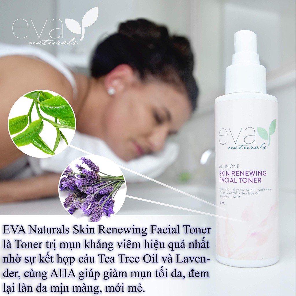 Nước Hoa Hồng Cân Bằng Độ Ẩm và Ngừa Mụn Eva Naturals Skin Renewing Facial Toner 120ml | BigBuy360 - bigbuy360.vn