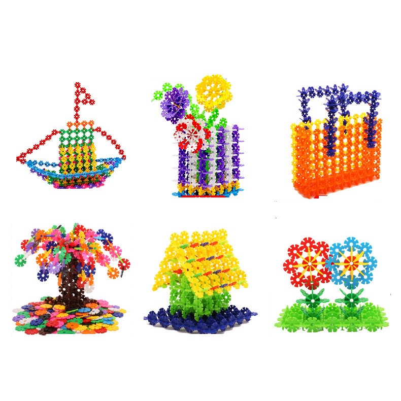 Hộp đồ chơi ghép hình nhựa 400 chi tiết hình hoa cho bé sáng tạo hình khối từ 3 tuổi