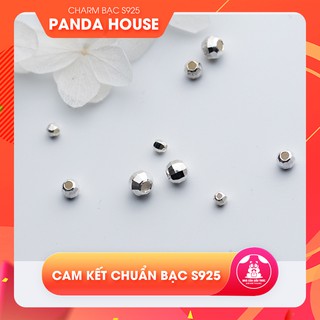 Charm bi bạc s925 đa giác trơn xỏ ngang - Panda House
