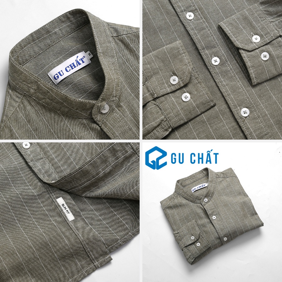 Áo Sơ Mi Nam Dài Tay GU CHẤT ,Vải Cotton Thoáng Mát, Không Nhăn, Không Bai Xù, GUSM11