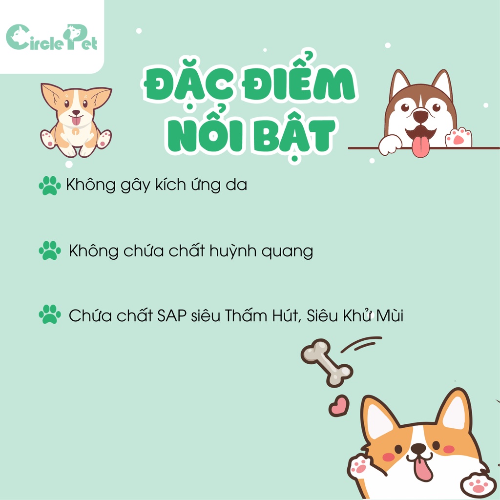 Tã Lót Cho Chó Khử Mùi Nước Tiểu Pet Diapers Thấm Hút Tốt, Không Gây Kích Ứng Da - Circle Pet