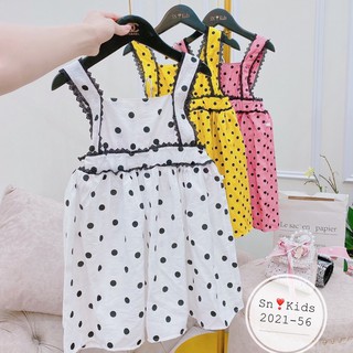 Váy chấm bi viền đen bé gái