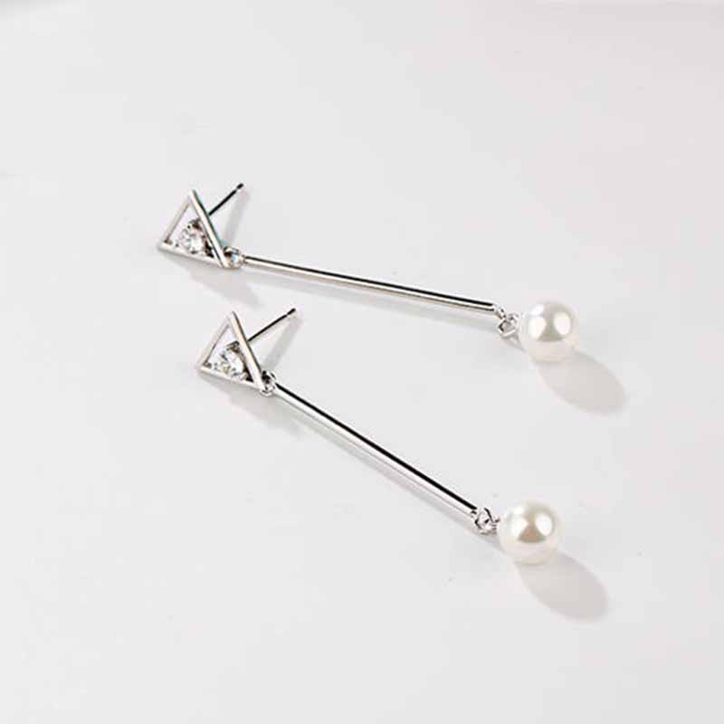 Bông Tai Dáng Dài Đính Ngọc Trai Phong Cách Hàn Quốc Thời Trang