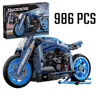Đồ chơi giáo dục lắp Ráp mô hình Xe máy 10217 Bugattied Ducatied Motorcycle MOC Super Speed Car