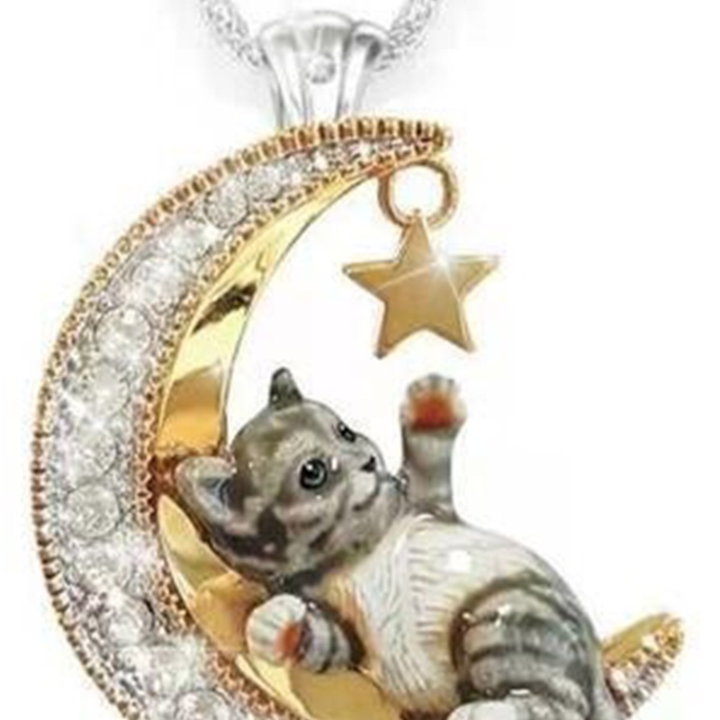 Vòng cổ Hình Mặt Trăng Khuyết Và Mặt Trăng Phong Cách Cổ Điển Thời Trang Cho Nam Nữ