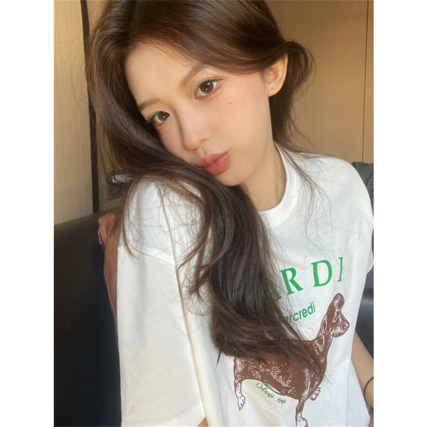 NRVP Áo Thun Nữ Oversize Cổ Tròn Thời Trang Hàn Quốc