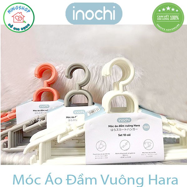 [ Set 10] Móc Quần Áo Vuông Hara 180 Tiện Lợi, Móc Áo Đầm Vuông Cao Cấp Inochi