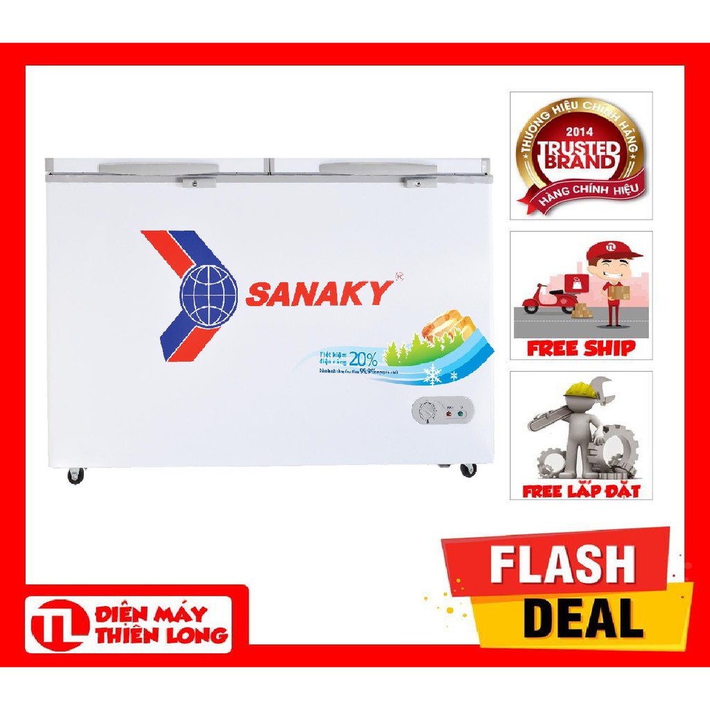 Tủ đông mát Sanaky VH-2299W1, 2 ngăn, 2 cánh, 165 lít (SHOP CHỈ BÁN HÀNG TRONG TP HỒ CHÍ MINH)