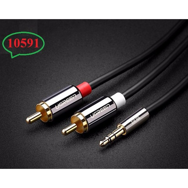 Dây loa 1 ra 2 đầu hoa sen RCA mạ vàng cao cấp UGREEN 10591 dài 5M