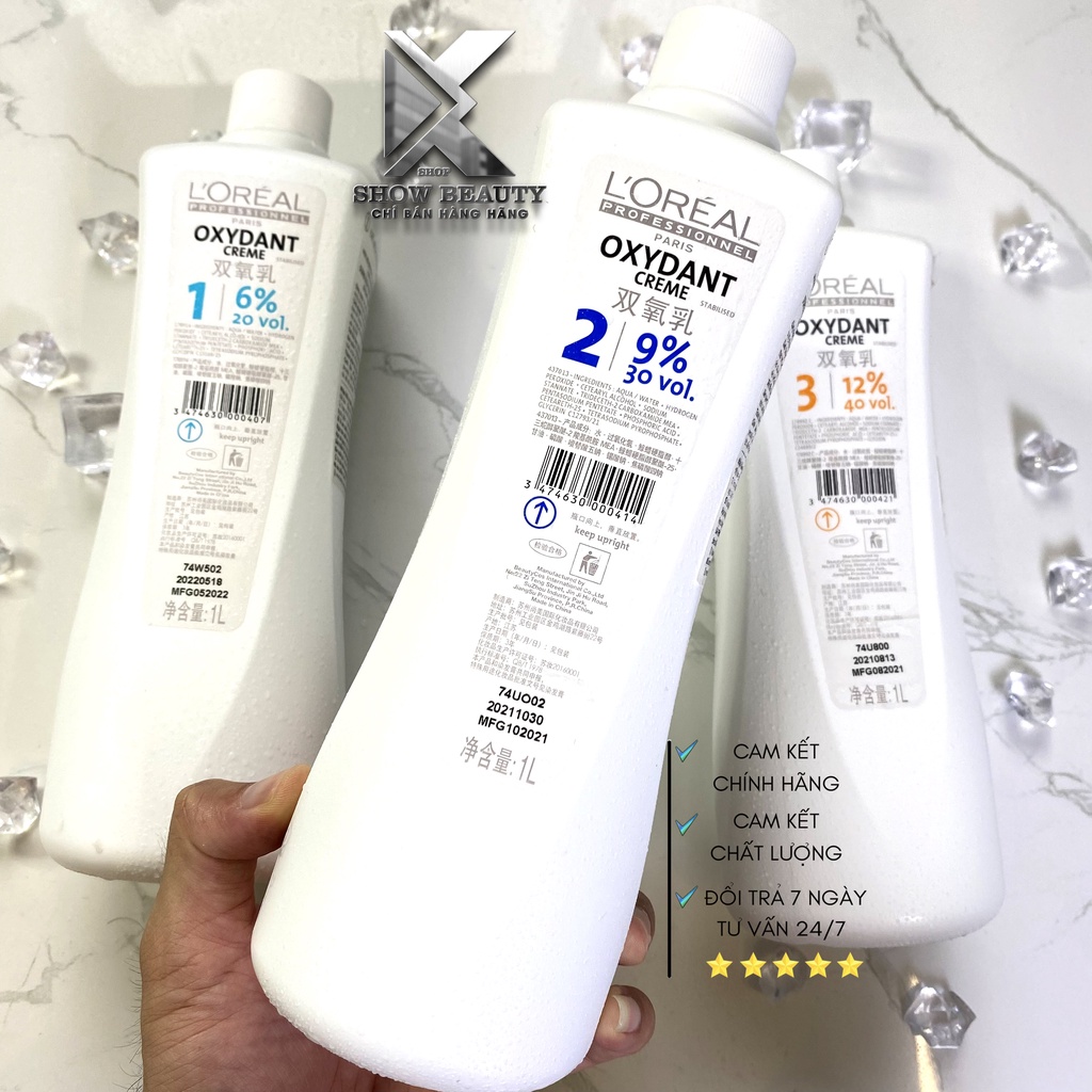 Oxy Loreal Trợ Nhuộm, Tẩy Mở Biểu Bì Tóc Oxydant Creme