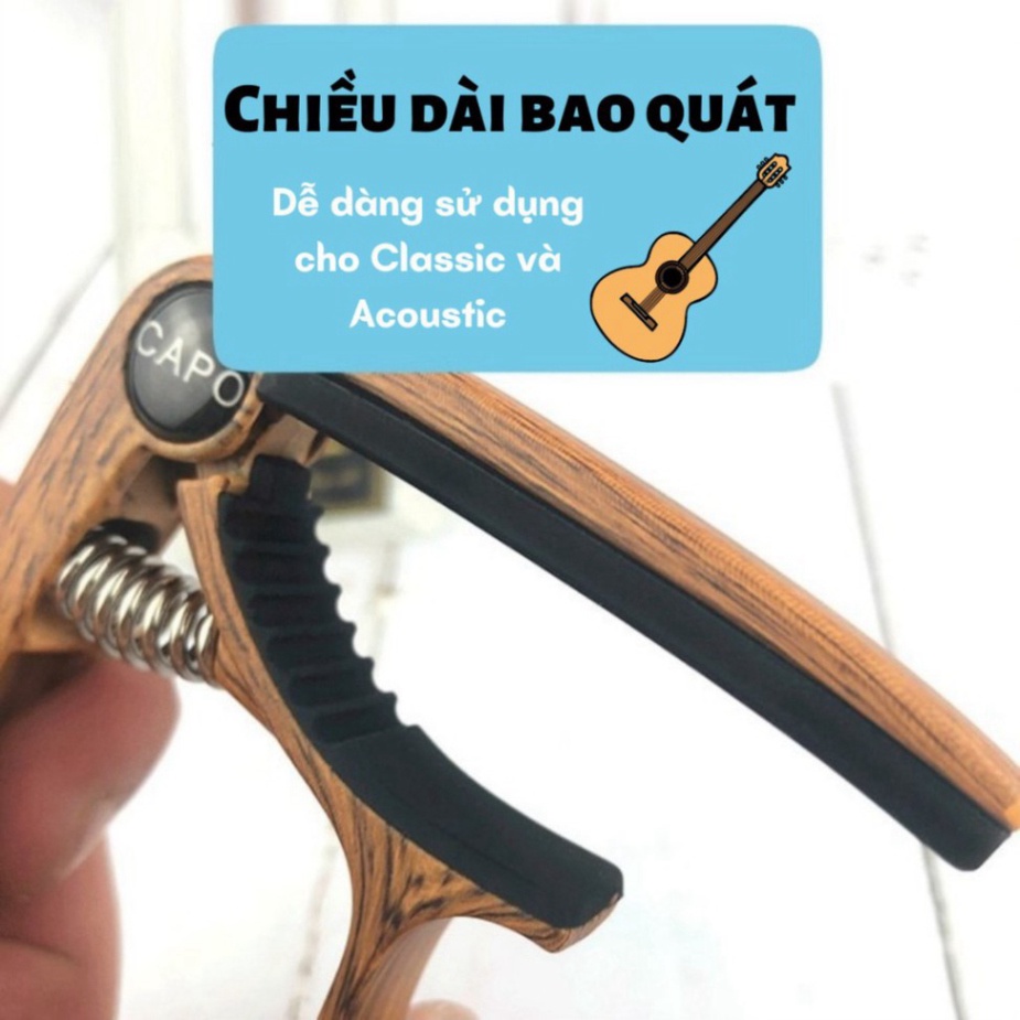 Capo Guitar Cao Cấp [ TẶNG PICK FENDER ] Acoustic 2 chức năng CP03