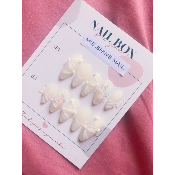 Nailbox thiết kế nail cô dâu nơ xinh mie shine