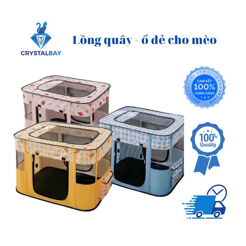(MẪU MỚI 2022) LỒNG CHUỒNG QUÂY, Ổ ĐẺ BẰNG VẢI CHO CHÓ MÈO BẦU, MÈO CON, CÓ THỂ XẾP GỌN, TIỆN DỤNG
