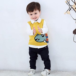 Áo len ghile cổ tròn cho bé