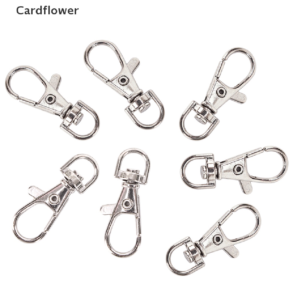 Bộ 10 Móc Khóa Bạc Có Dây Xoay Được