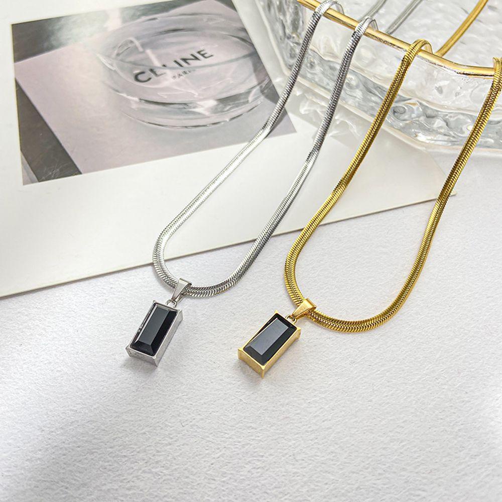 AROMA Vòng Cổ Choker Mặt Khối Lập Phương Đơn Giản Sáng Tạo Phong Cách Hip Hop Hàn Quốc