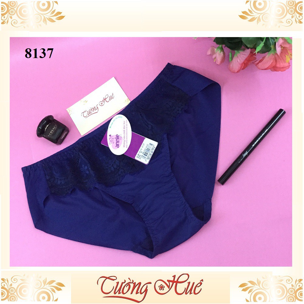 Quần lót nữ annie 8137 quần lót phối ren lưng vừa.
