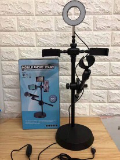 ĐÈN led livestream 4 in 1 mẫu mới nhất live 2 đt 2 chống micro giá tốt