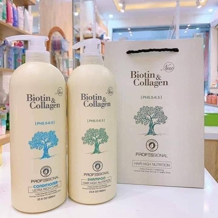 Cặp dầu gội xả Biotin - Collagen 1000ml