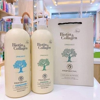 Cặp dầu gội xả Biotin - Collagen 1000ml