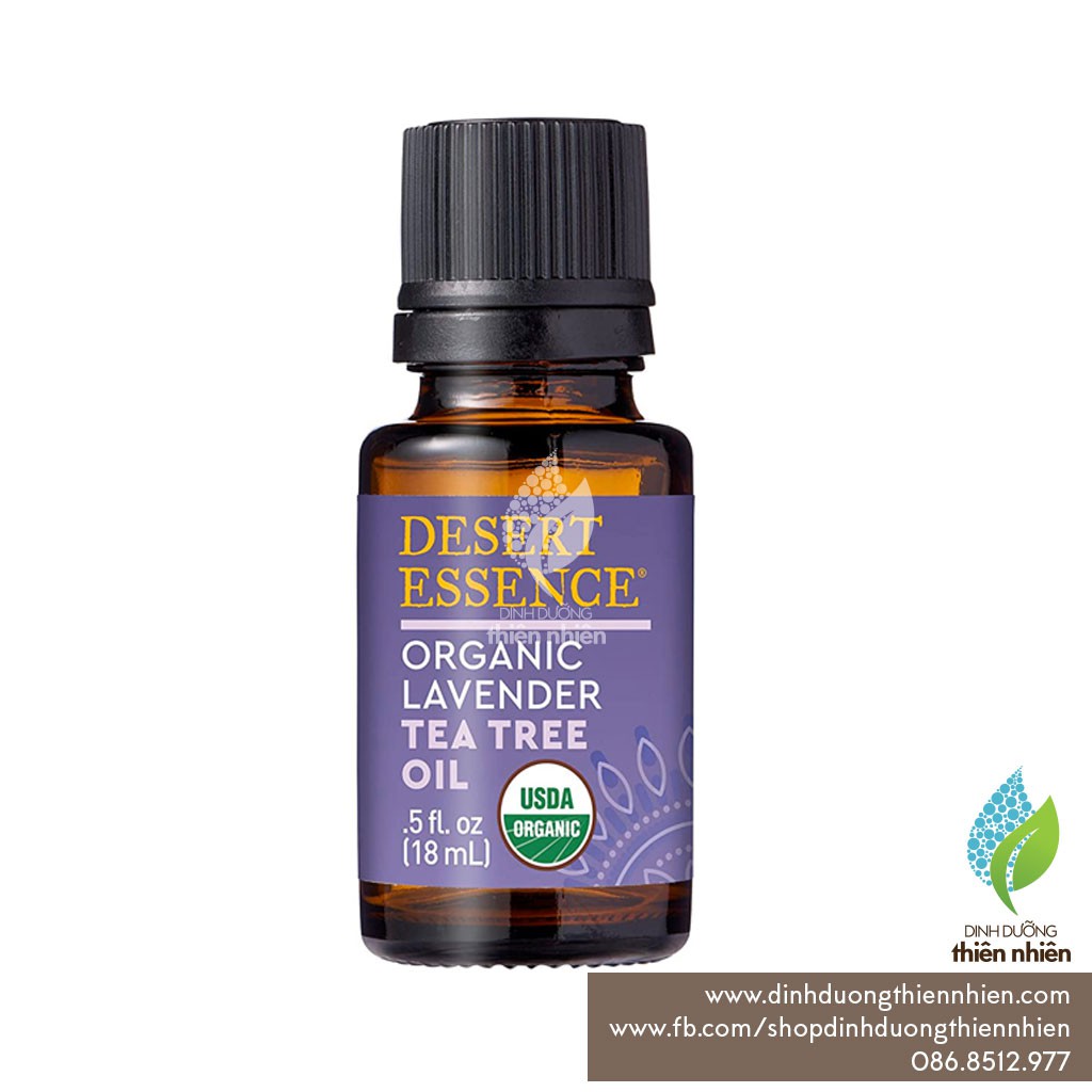 Tinh Dầu Oải Hương Tràm Trà Hữu Cơ Desert Essence Organic Lavender Tea Tree Oil, 18ml