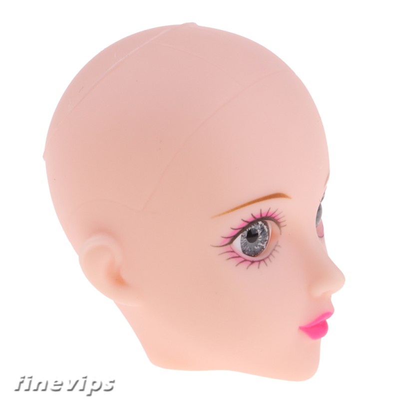 Ball-Jointed Doll Girl Head with Gray Eyes for 1/6 BJD Doll Body Parts Accs