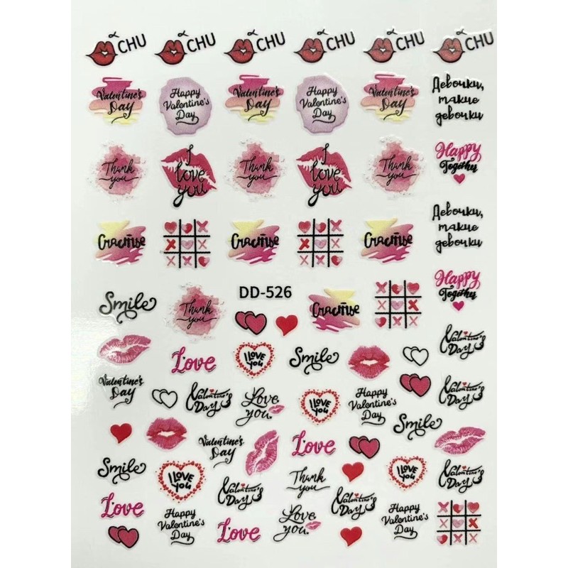 sticker hìnnh môi dán móng tay nail mẫu mới
