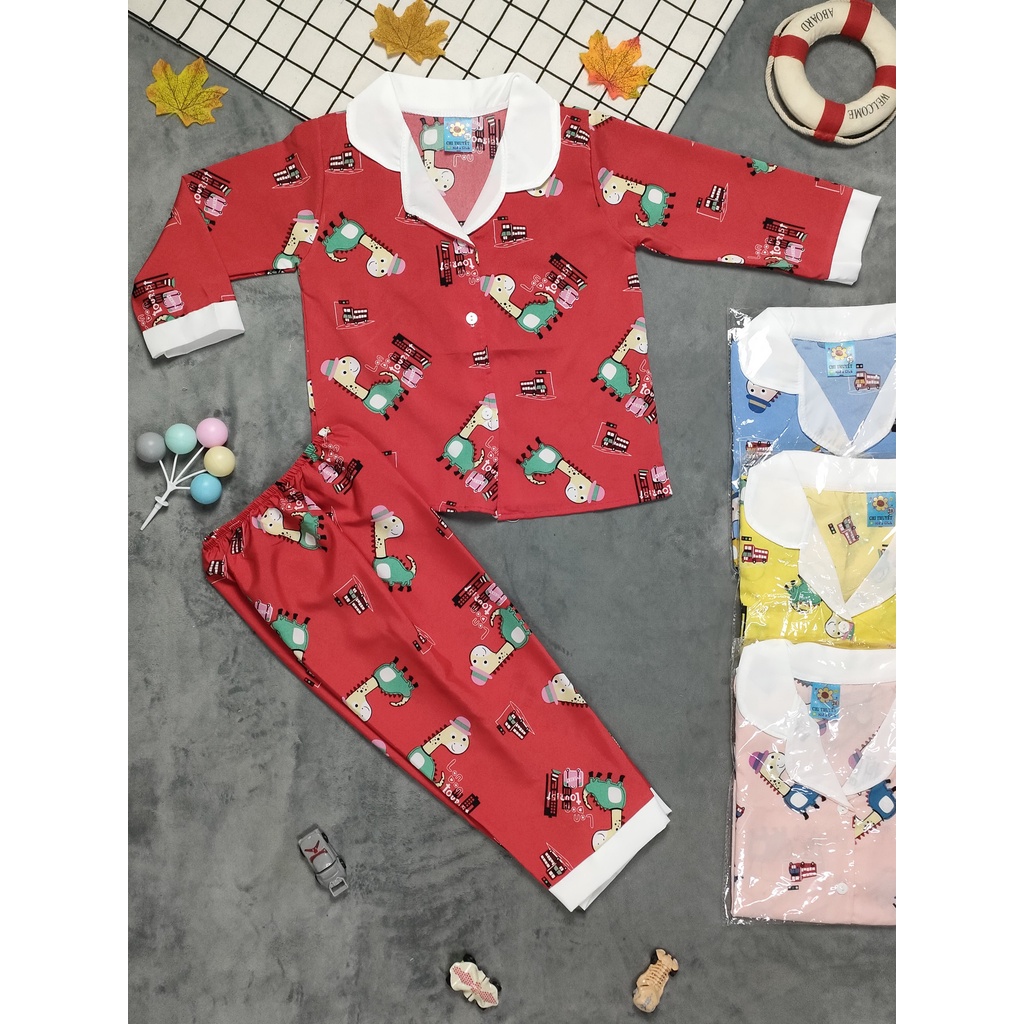 Bộ pijama lụa bé (14-18kg) (giao màu ngẫu nhiên)