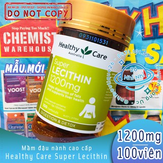 Mầm đậu nành Healthy Care Super Lecithin 1200mg 100 viên 🍵 Chuẩn Chemist Warehouse 🍵