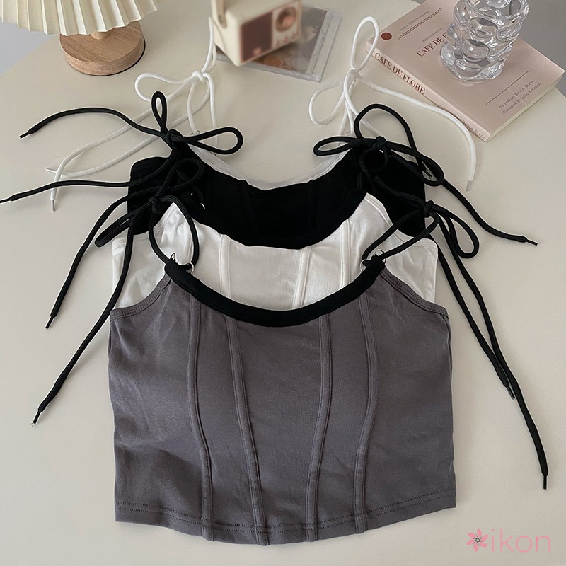 Áo Tank Top Sát Nách Có Mút Đệm Ngực Màu Sắc Ngọt Ngào Quyến Rũ Cho Nữ